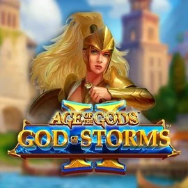 Age Of The Gods: God Of Storms 2 online game logo by Playtech on browinnercasino.eu