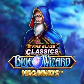 Fire Blaze Blue Wizard Megaways slot visual from Rarestone Gaming available on browinnercasino.eu
